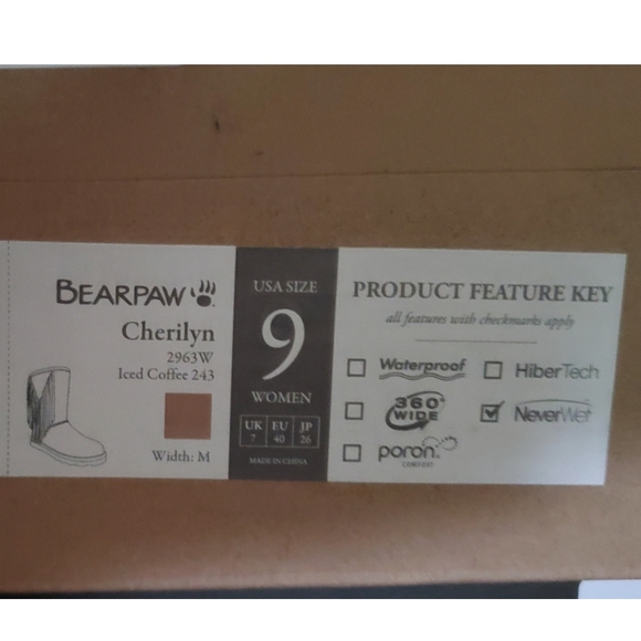 New Bearpaw Cherilyn suede fringe winter boots iced coffee wool blend fur pull - Picture 16 of 16